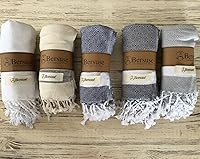 Vista 9 de Bersuse Toalla turca Laodicea 100% algodón, 37 x 70 pulgadas, gris plateado