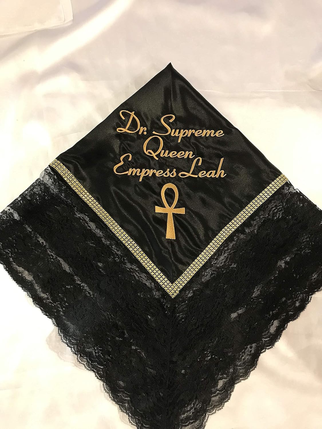 Women's Church Lap Scarf Customized Faux Rhinestone Lap Handkerchief Lace Lap Throw