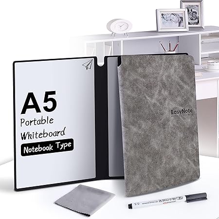 OCHYIT Whiteboard Notebook, Portable Dry Erase White Board Reusable Whiteboard Erasable Double-Sided Meeting Notebook with Marker Pen for Business, Office, School, Home