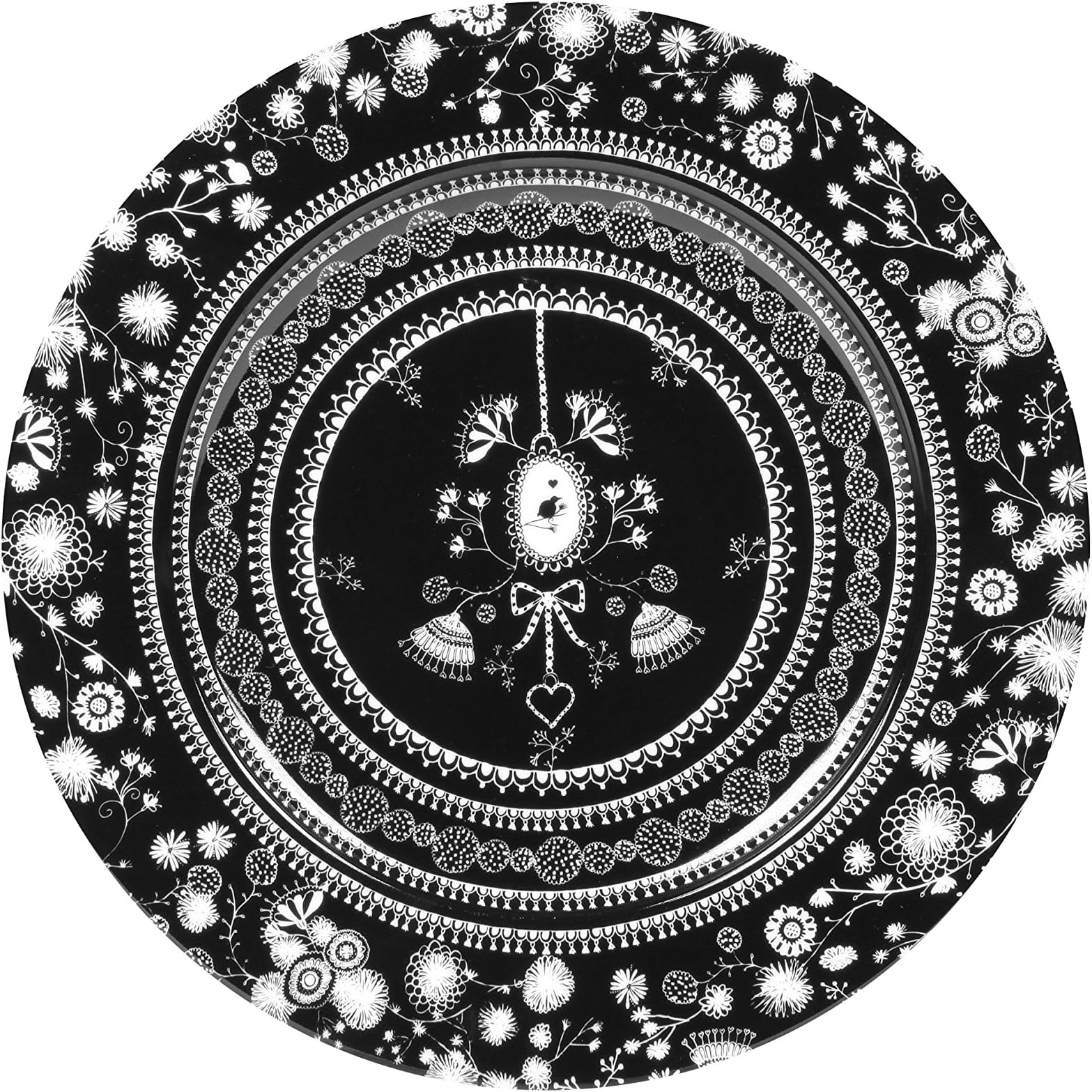 Mimex Plate Flower - 12", Black