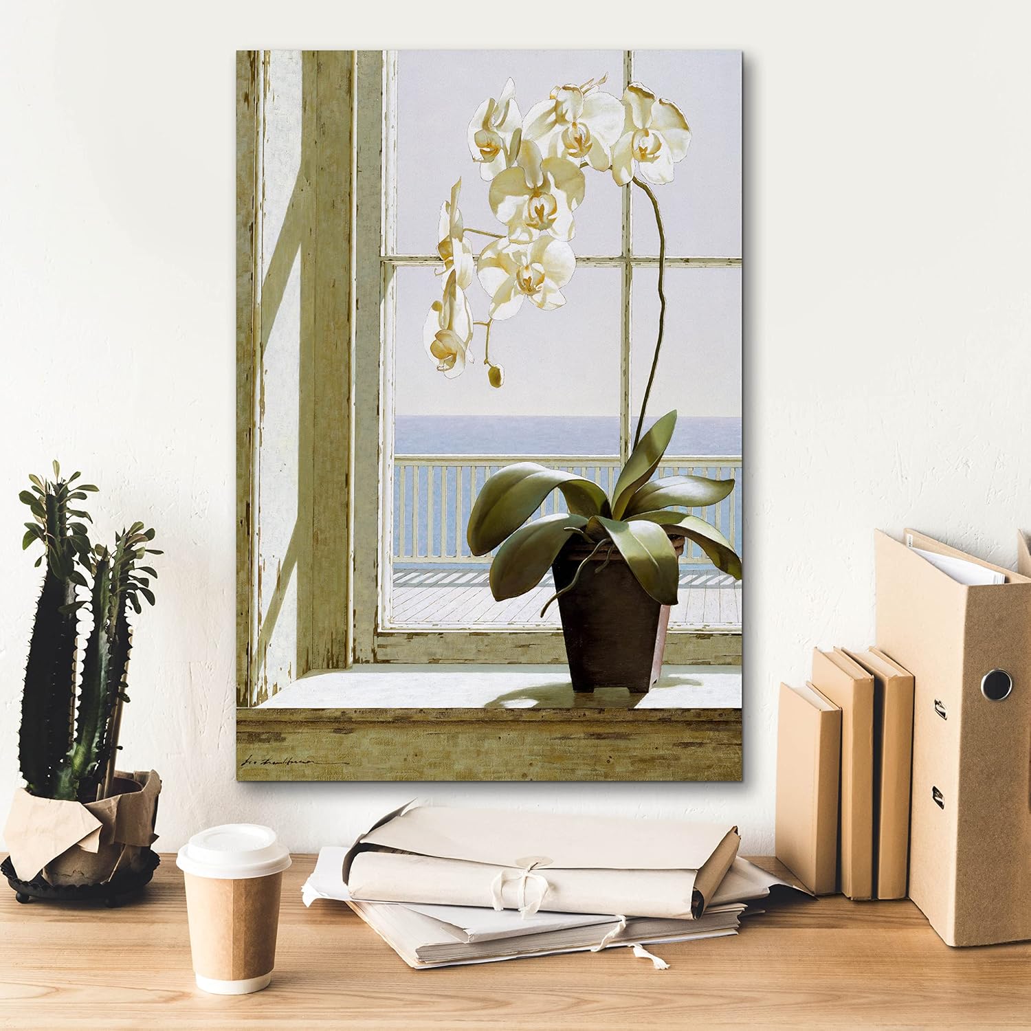 Epic Graffiti 'Flower In Window' by Zhen-Huan Lu, Canvas Wall Art, 18"x26"