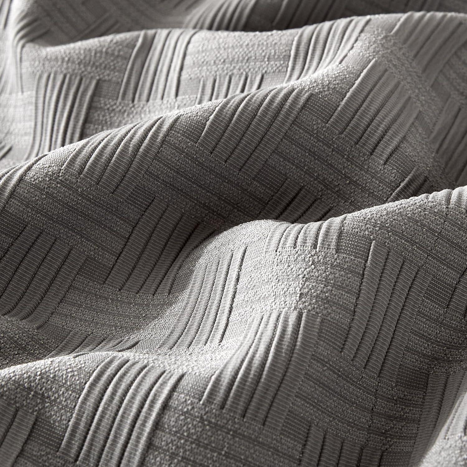 SLEEP ZONE Waffle Duvet Cover California King Size, 3 Pieces Boho Bedding Set for All Season 1 Durable and Soft Jacquard Duvet Cover with 2 Pillow Shams, 104"x96", Dark Grey Grid