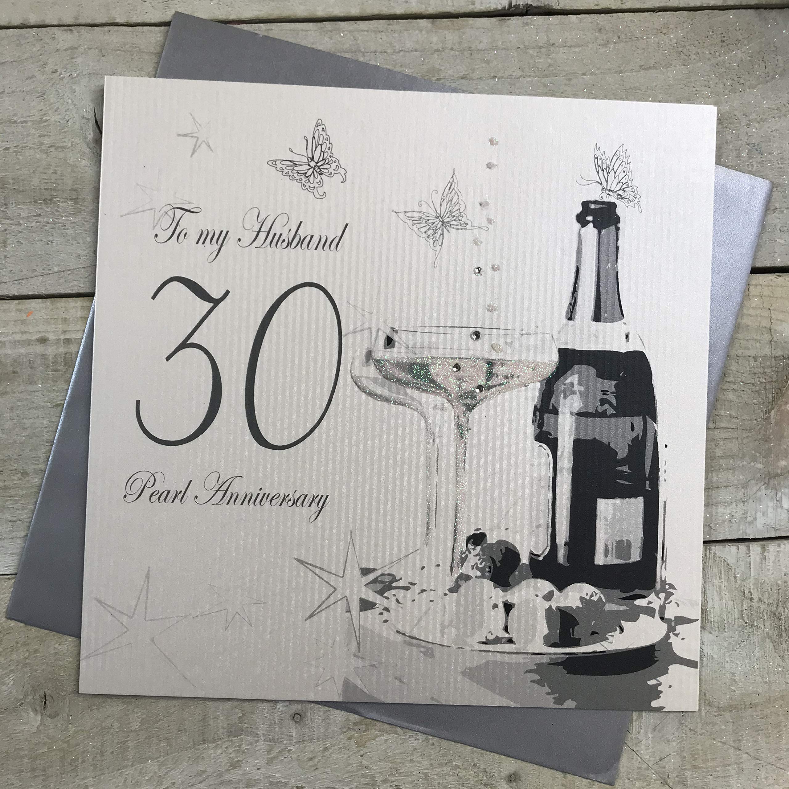 Amazon.com : white cotton cards Large to My Husband Pearl Wedding, Handmade 30th  Anniversary Card, White, XLBD30H : Office Products