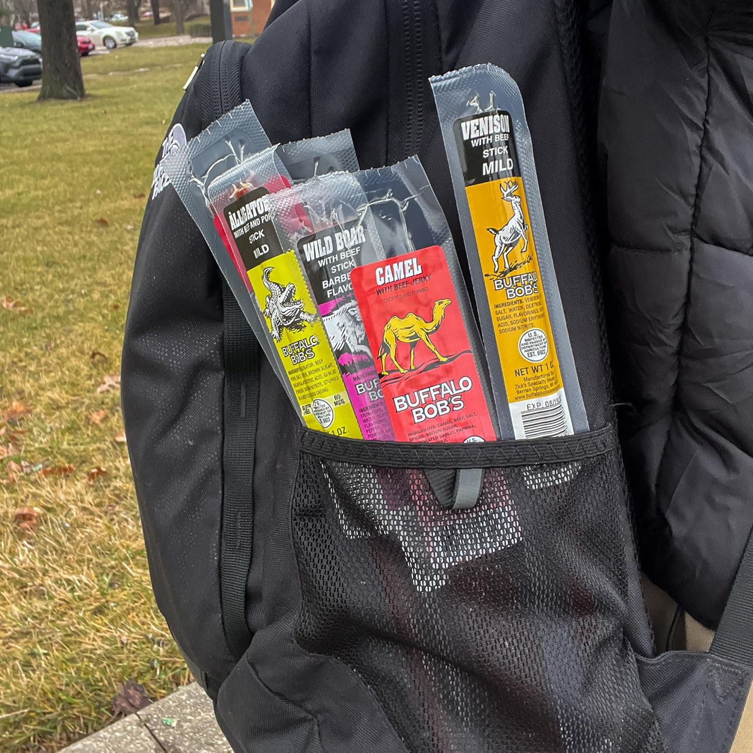 Buffalo Bob's Wild Game Meat Snacks - Alligator Original Jerky Strip (0.75oz, 24 pack) High-Protein Exotic Meat for Adventure Enthusiasts, Stocking Stuffer, Gift for Dad/Men