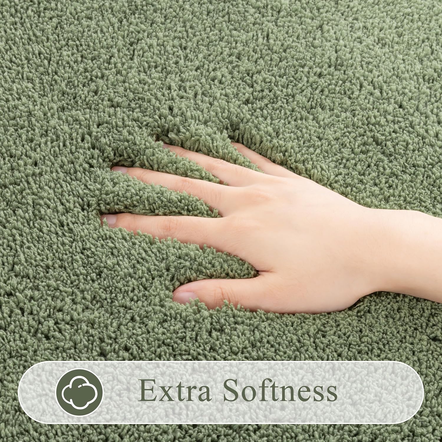 SHACOS Sage Green Bathroom Rugs Set of 3 Non Slip Washable Bath Mat
