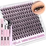 Fluff Lash Clusters Kit Wispy Lash Extension Kit 10-18MM Natural Lashes Clusters 180PCS Cluster Eyelash Extensions with Lash Bond and Seal and Lash Applicator DIY Eyelash Extension Kit by Pleell