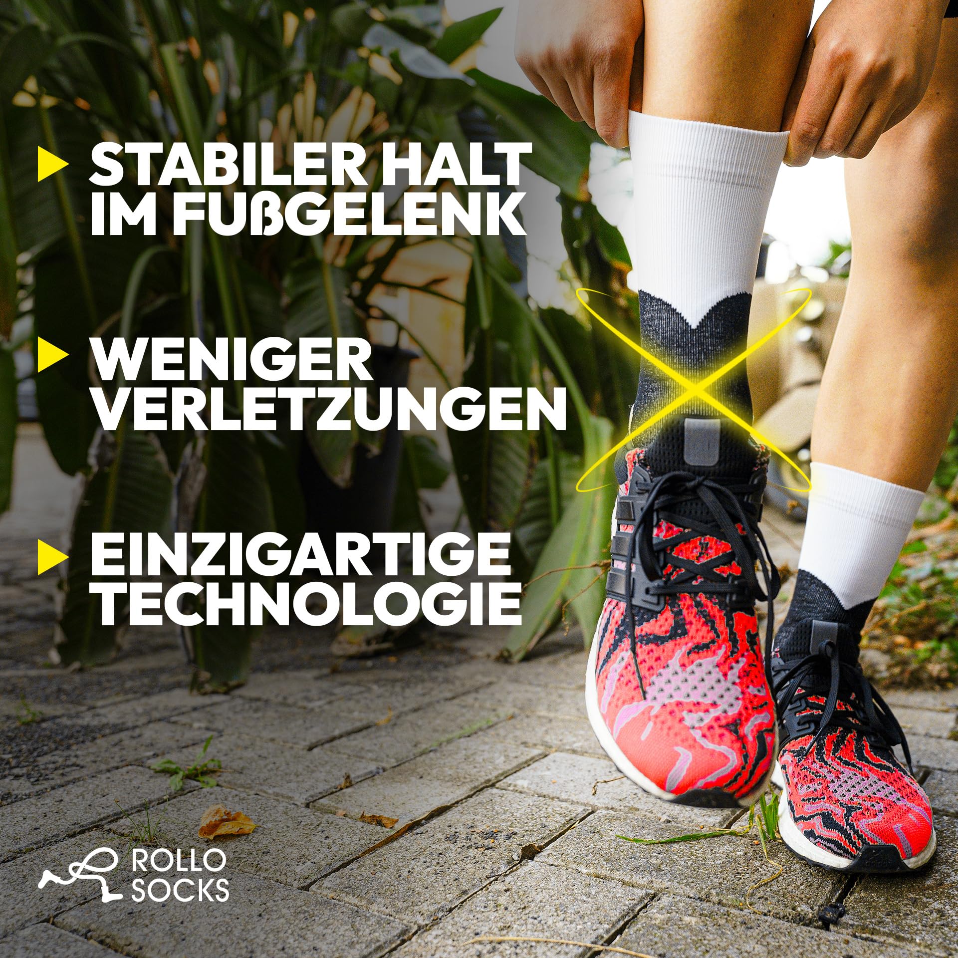 ROLLO SOCKS Team 5.0 – Calzini da corsa con compressione mirata, corsa, supporto per caviglia, bendaggio per caviglia, calzini sportivi, adatti per ogni sport