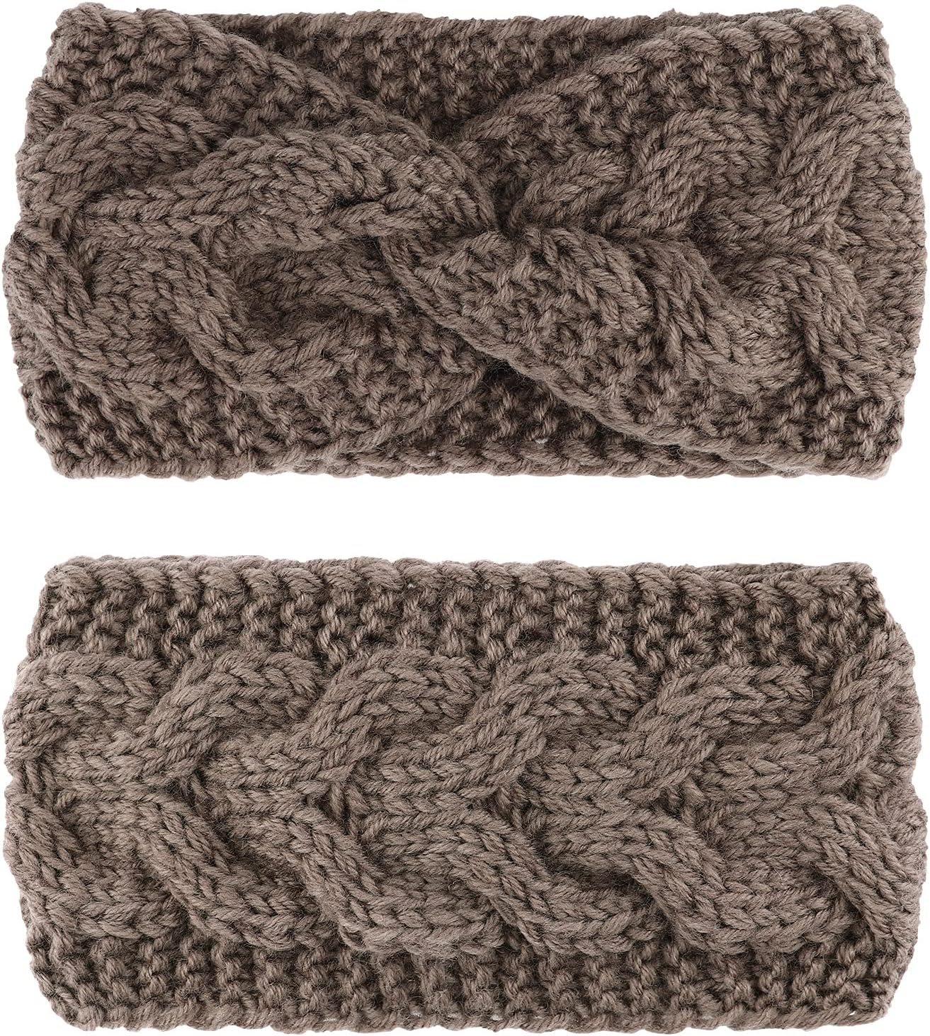 DRESHOW Winter Knit Chunky Headbands for Women Crochet Turban Knitted Ear Warmer Head Wrap Winter Accessories 4 Pack - Image 6