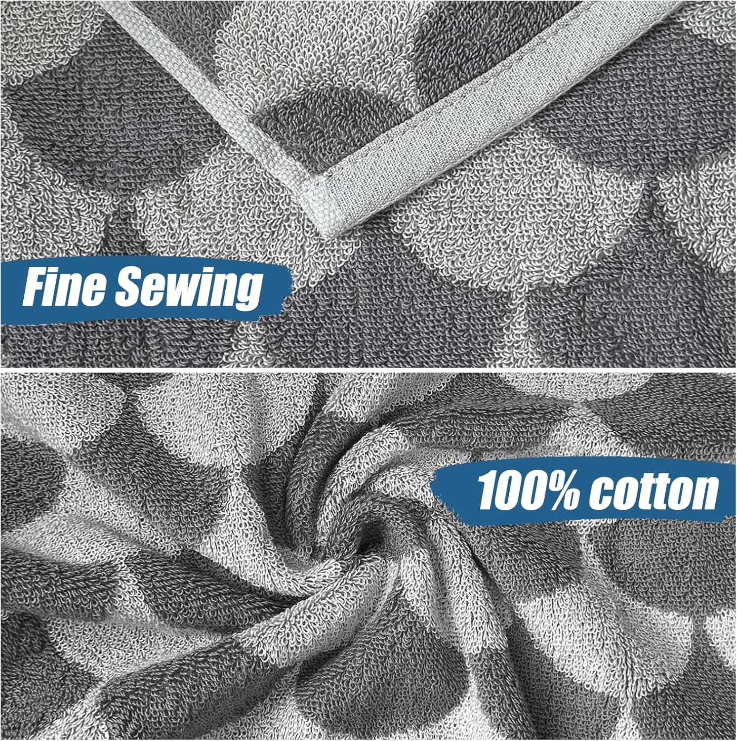 Hand Towels 5 Pack - Cotton Face Towels Soft, Absorbent, and Decorative Checkered Hand Towels for Bathroom, Kitchen, Gym, and Spa, 13 x 29 Inches - Image 5