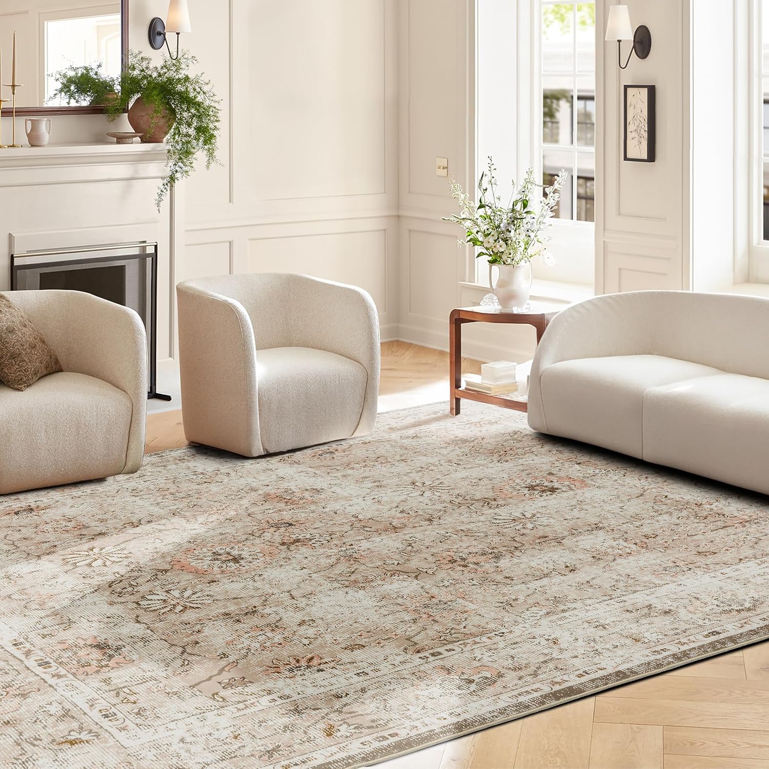 LIMON HOME Pink Boho Runner Rugs for Hallway Kitchen Bathroom Washbale Non Slip Entryway Runner Mat Side Bedroom Floor Laundry Room Rug Runners,2x6,24 x 72 Inch