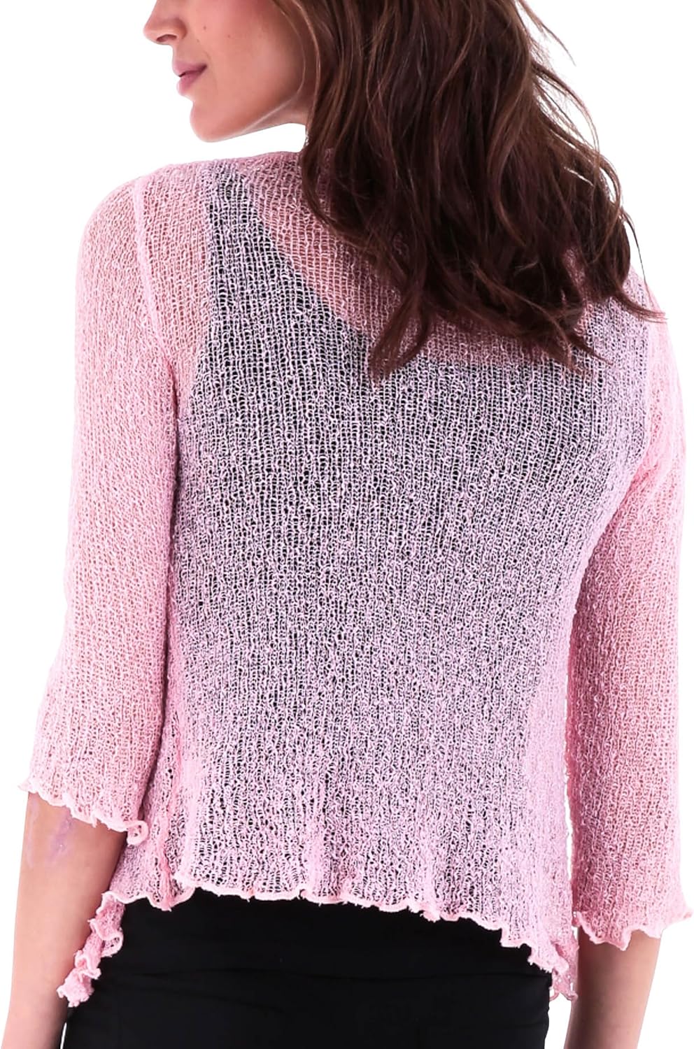 SHU-SHI Sheer Shrug for Women Mesh Knit Cover Up Lightweight Dressy Cardigan for Summer Tie Top Wrap - Image 5