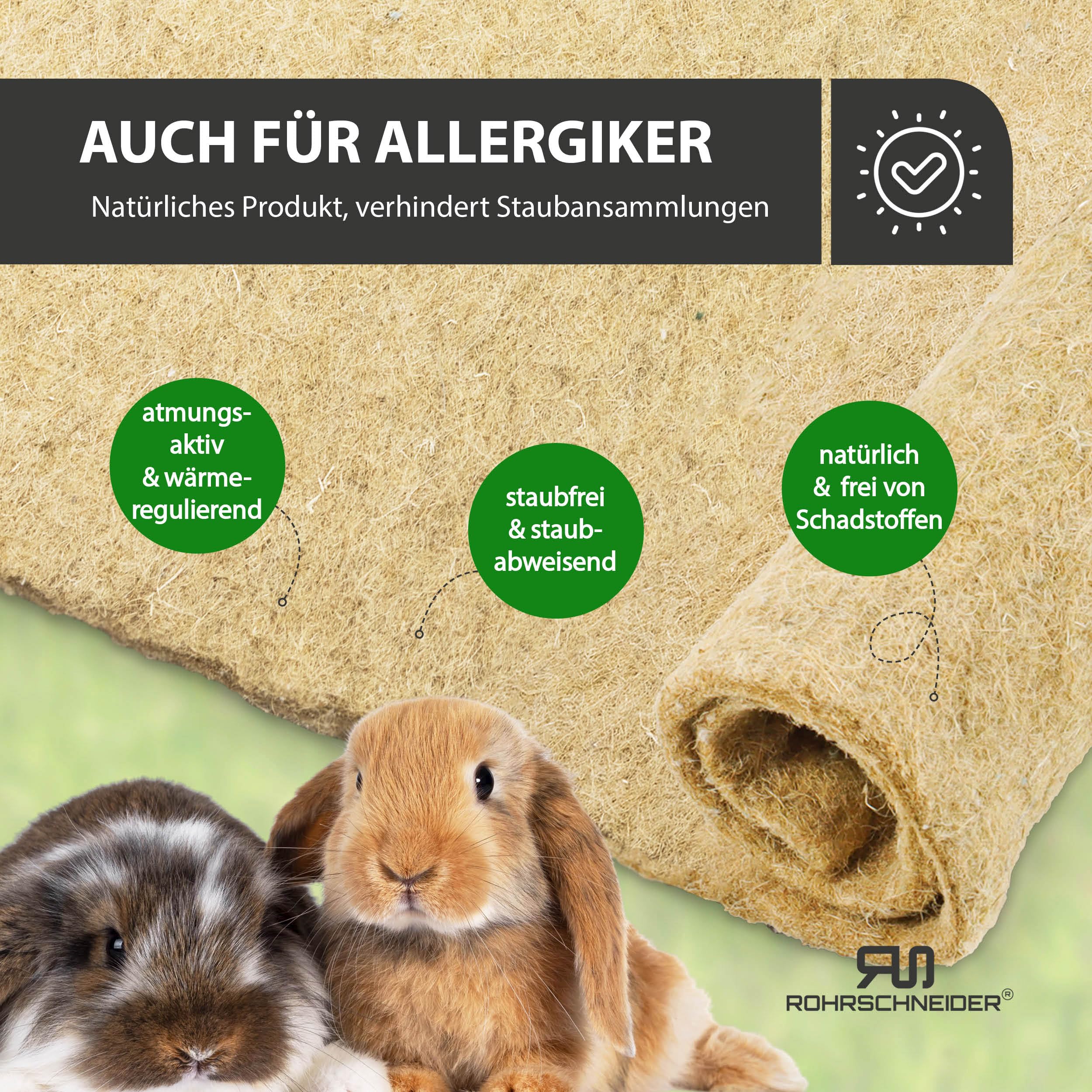 Rohrschneider Nagerteppich HANF, saugfähig, staubfrei (5er Set, 10mm)