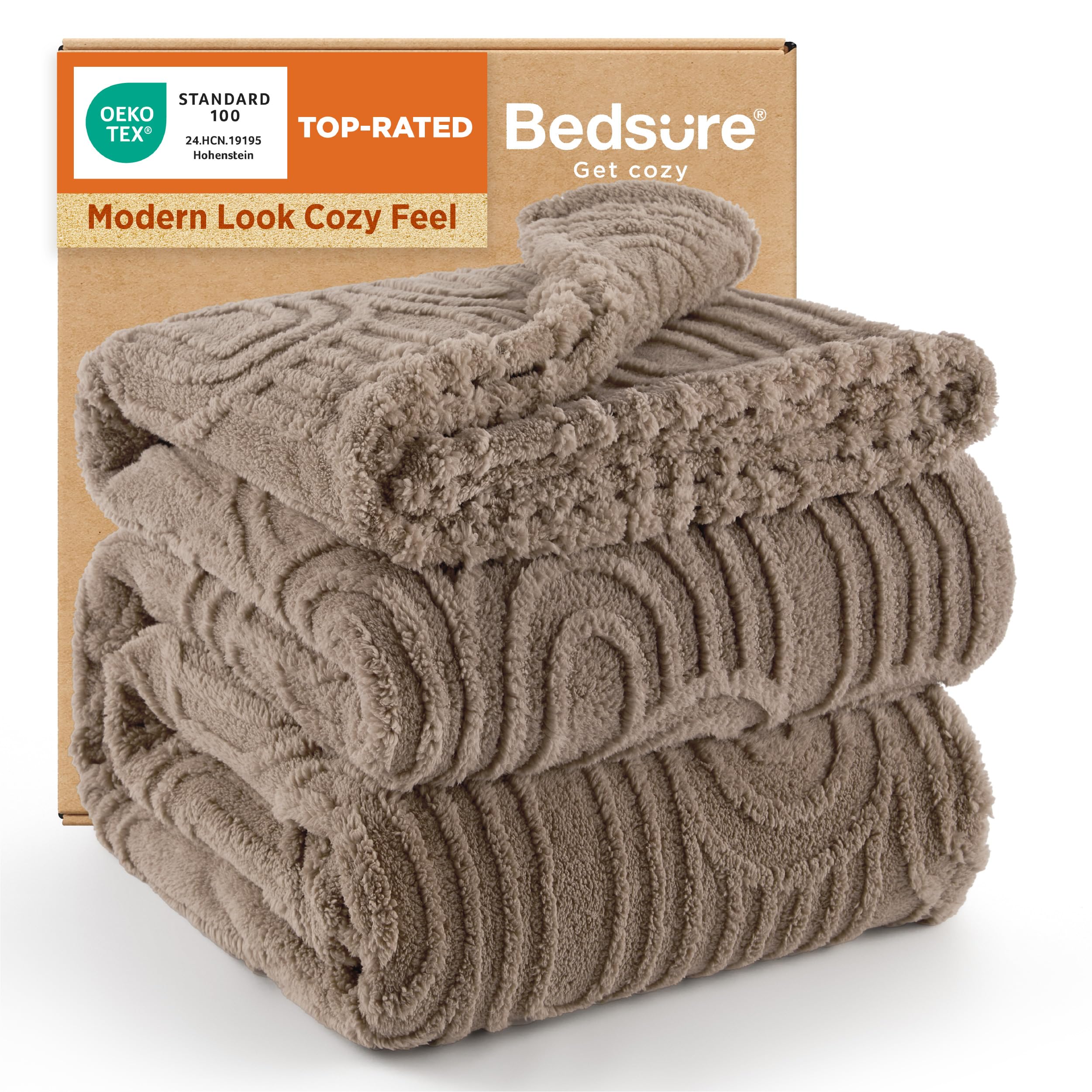 Bedsure GentleSoft Fleece King Size Blanket for Bed - Super Soft & Cozy, Fluffy Blankets for Women & Girls, Ideal for Sofa & Couch, Brown, 108x90 Inches