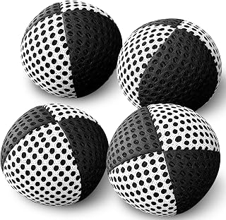 4 pcs Juggling Balls Set for Beginners and Professionals | Durable Bean Bag Practice Balls, Starter Kit for Learning Circus Tricks and Daily Exercise (Black,White)