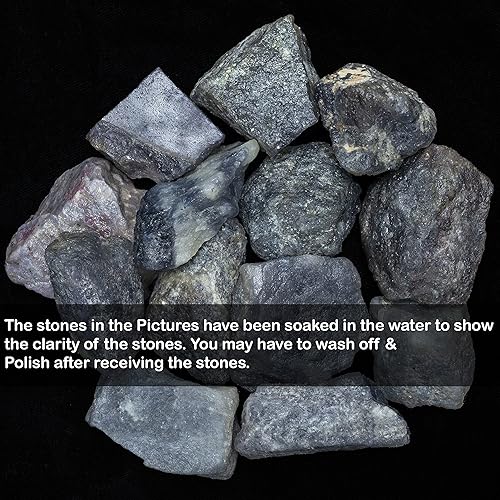 Miniatura 6 de ZAICUS Iolite - Piedras crudas para joyería de más de 1,000 quilates, piedras en bruto para vaso de roca, fabricación de joyas, pulido, cabbing,