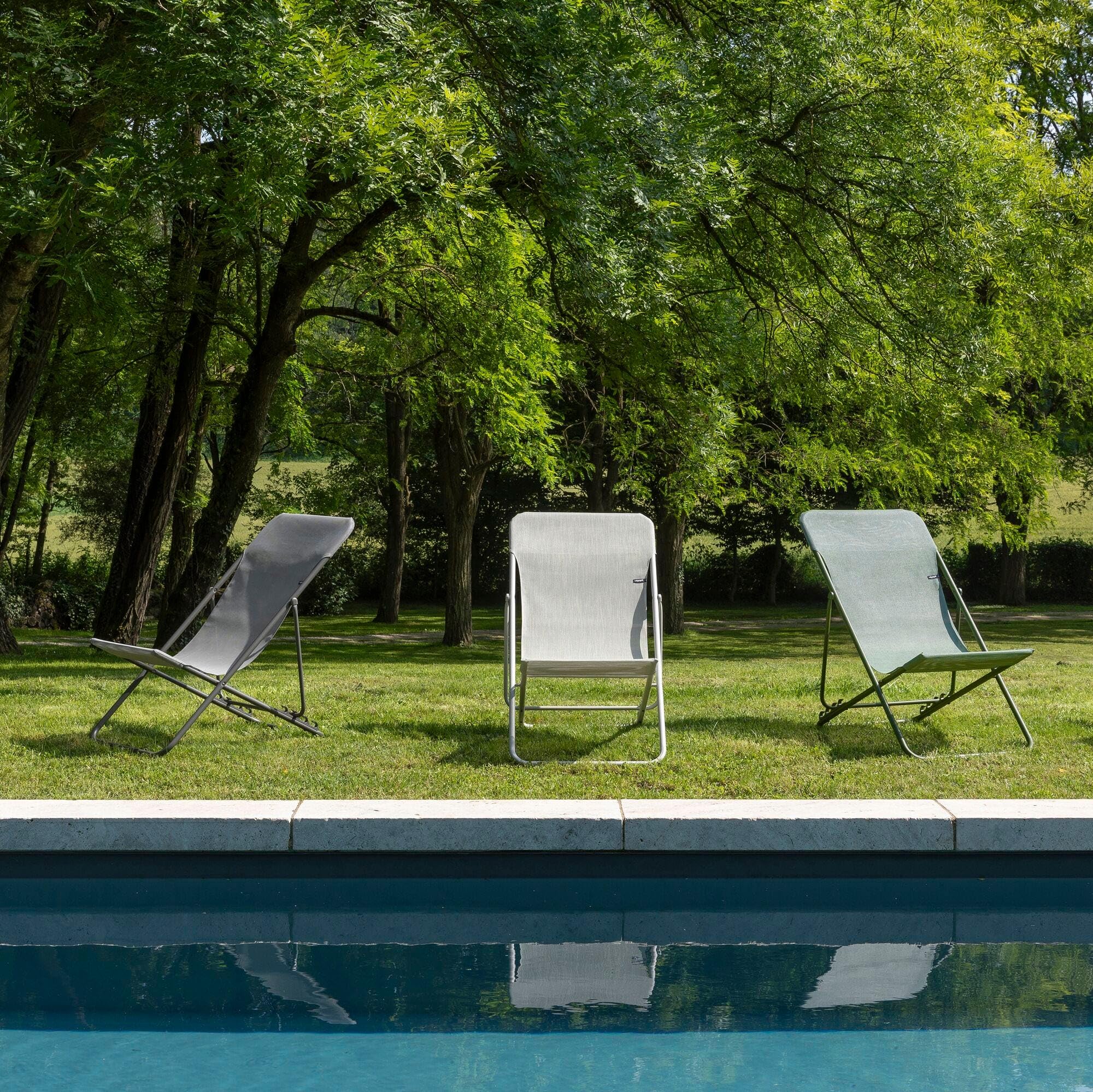 Lafuma Sdraio pieghevole multi-posizione Maxi Transat Batyline® Iso - Seigle beige, telaio beige