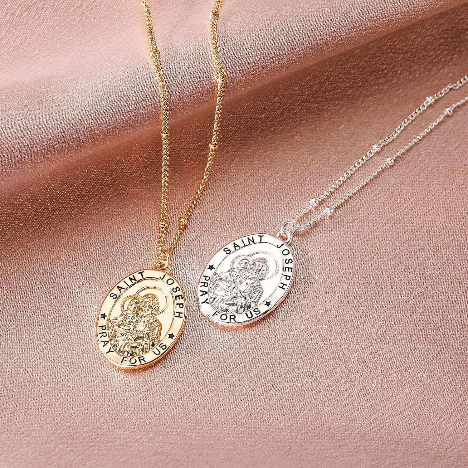 Ascona Valentines Day Gifts for Her Saint Christopher/Michael/Jude/Joseph/Anthony Necklace for Women Catholic Medal Pendant Jewelry 18+2 Inches - Image 4