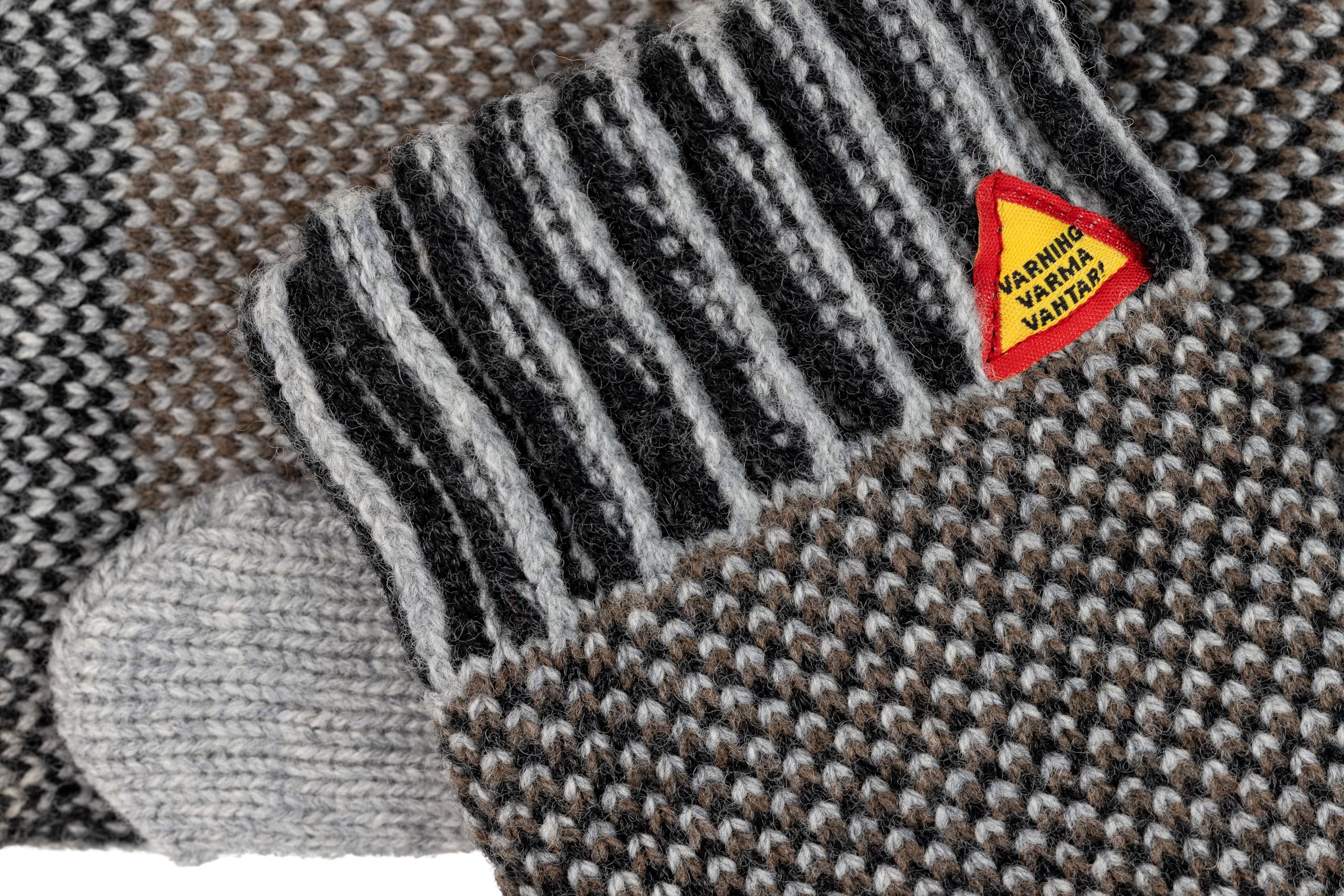 ÖJBRO VANTFABRIK guanti in maglia lana merino Yggdrasil Liv S (6) grigio guanto fuderato caldi morbidi Svezia