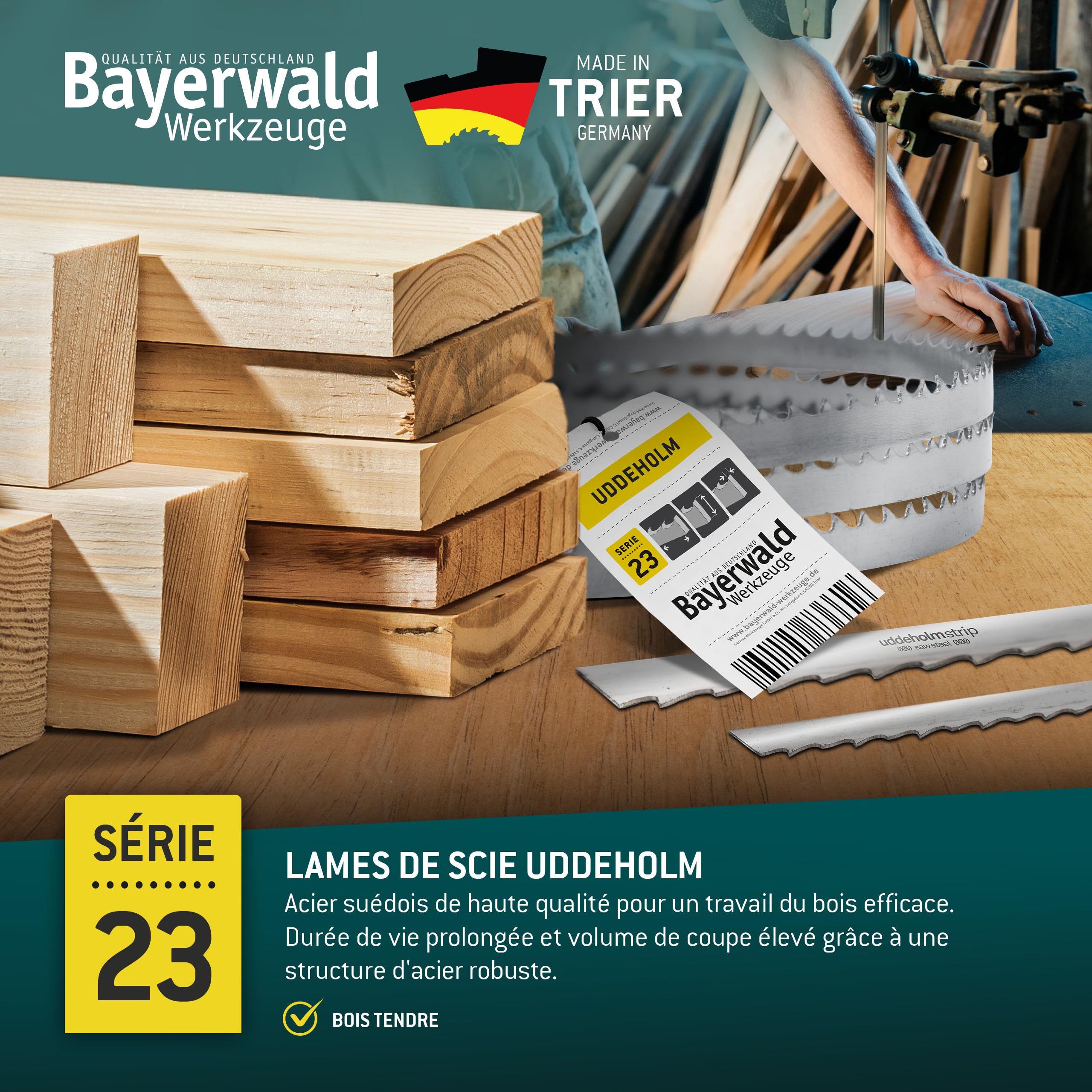 Lame De Scie à Ruban Bayerwald - 2240 X 6 X 0.65 X 14 / Bois, Métaux Non Ferreux, Plastique PVC, Tôles Fines/bande De Scie Adaptée à Elektra Beckum Et Autres