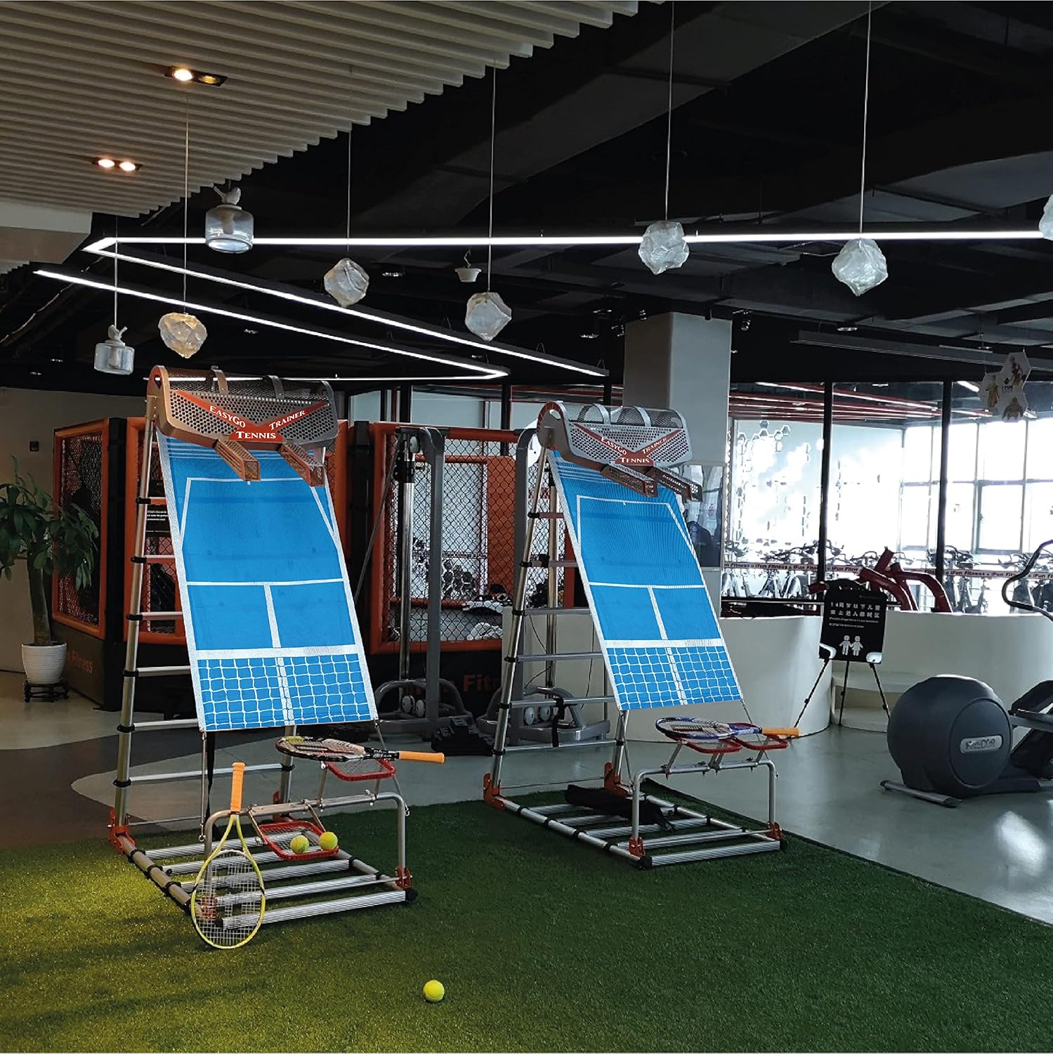 EasyGo Product Tennis Trainer – Professional Practice Training Equipment – Real Workout – Ball Drops from Random Holes so Never The Same-Patented