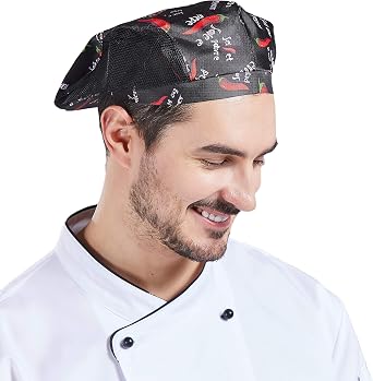 Nanxson Chef Hat Beret Mesh Chef Cap for Women Men