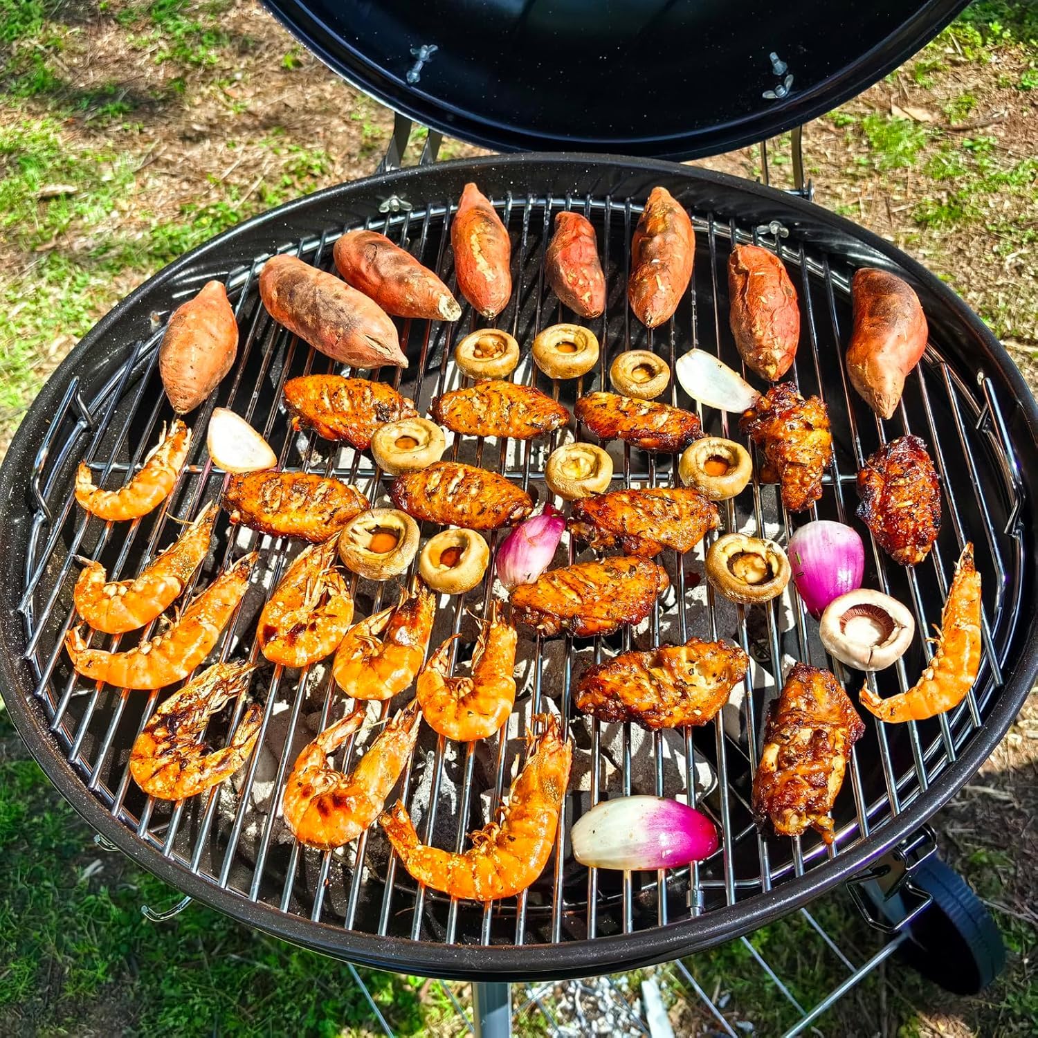 Parrilla redonda plegable 7436 de 54,6 cm para Weber de 57 cm, pieza de repuesto para Weber One-Touch, Performer,Bar-B-Kettle and Master-Touch,Smokey Mountain Cooker Smoker,piezas de repuesto