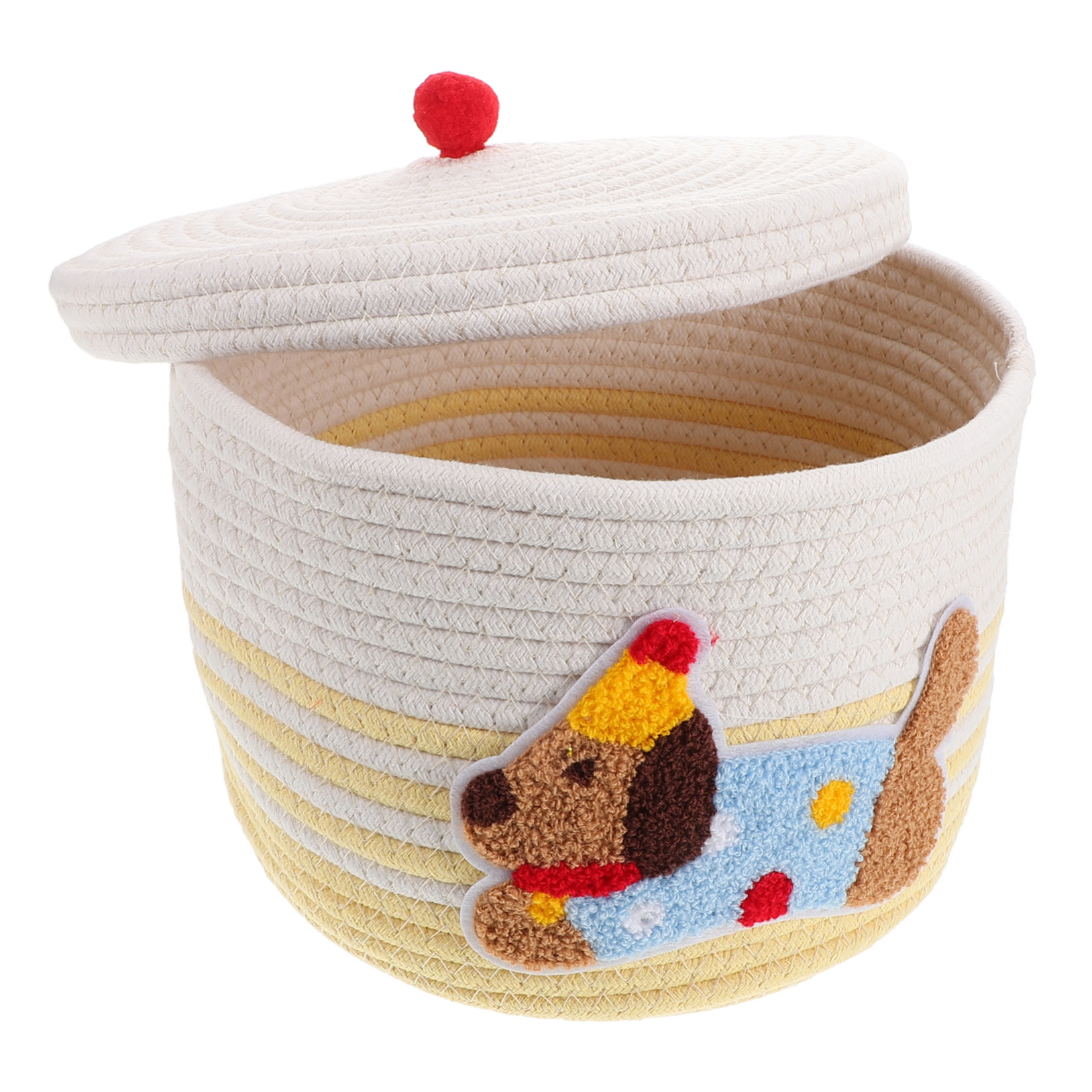 Amazon.co.jp: iplusmile 小型犬用収納バスケット 蓋付きコッロープ製