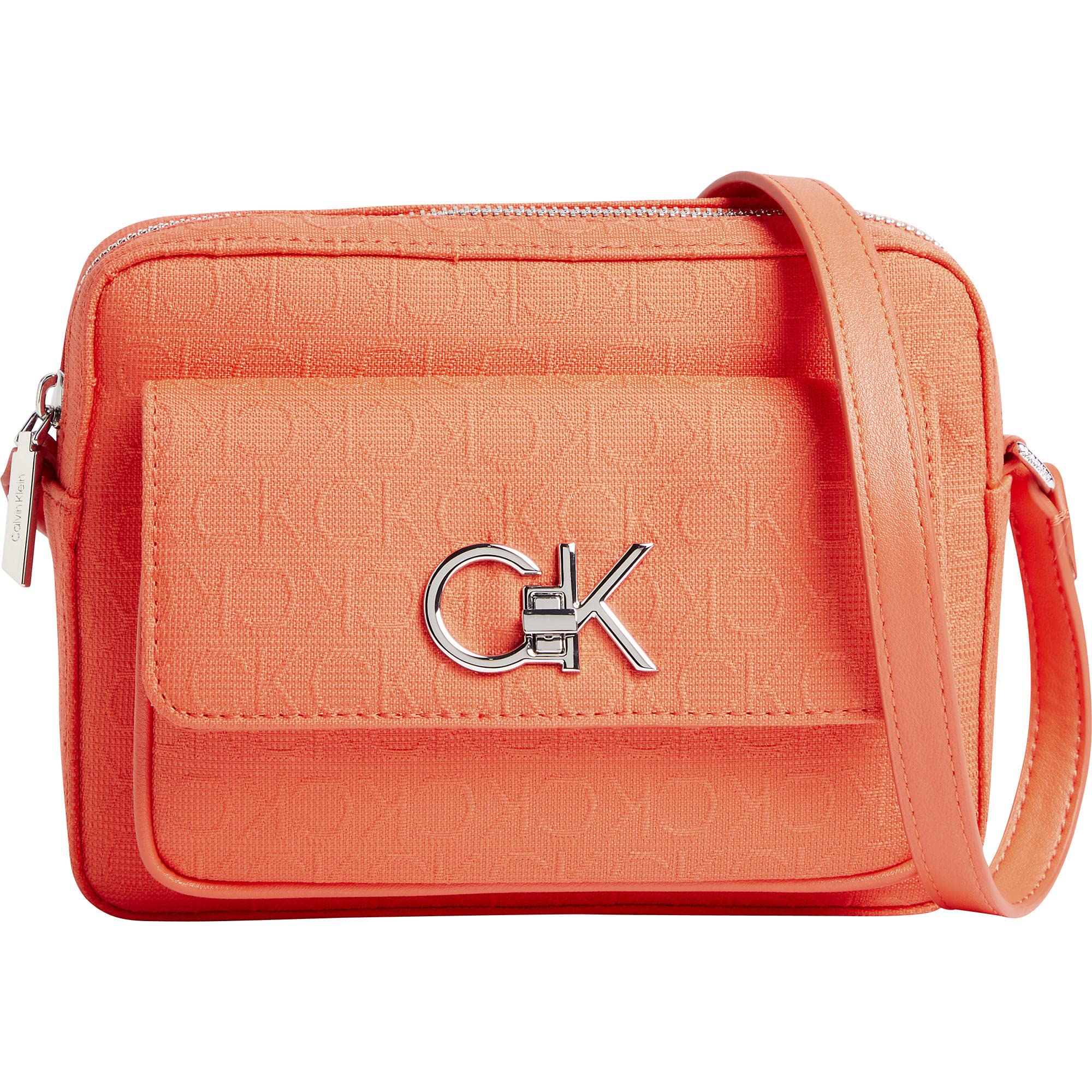Calvin Klein RE-Lock Camera Bag W/Flap JCQ K60K609685, Bolsos Cruzados Mujer, Naranja (Deep Orange), OS
