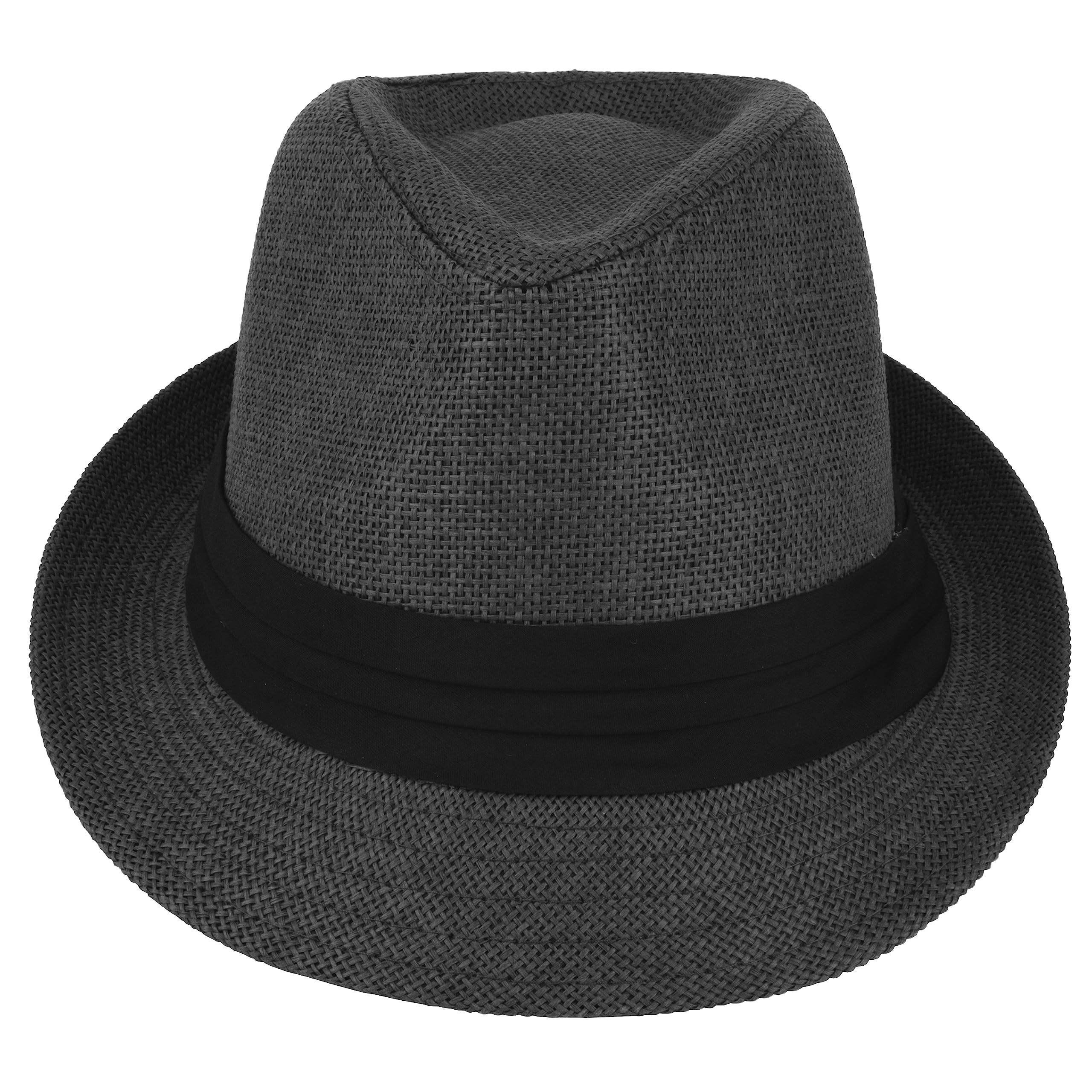 Gelante Sombreros de paja Fedora Panamá de verano con banda negra