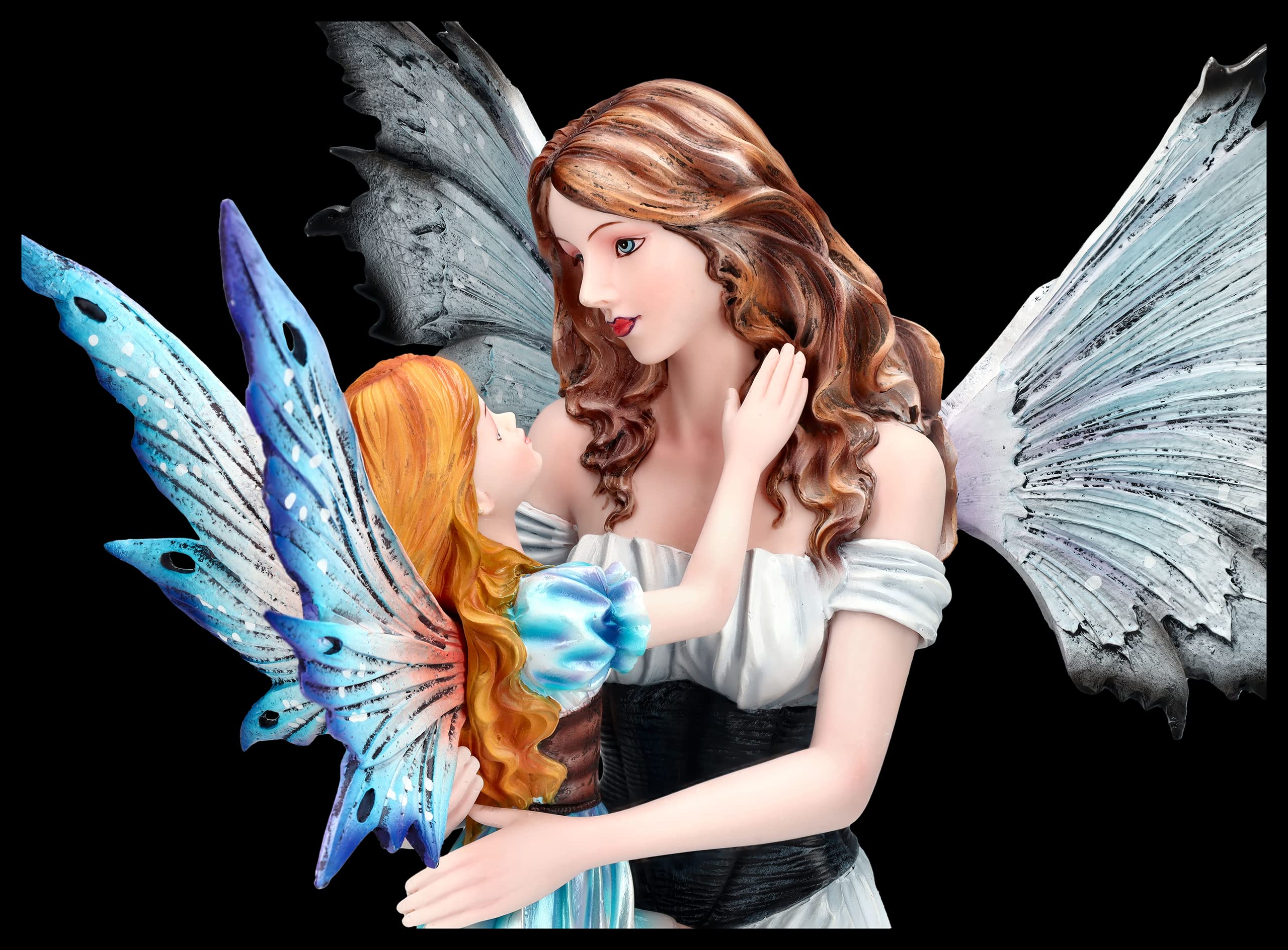 Figura de elfo toma hija en brazo 28 cm | madre hijo hada estatua ángel