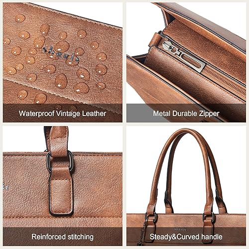 Miniatura 3 de Shrrie Bolsa para laptop de 17 pulgadas para mujer, bolsa de trabajo resistente al agua, maletín con bolso