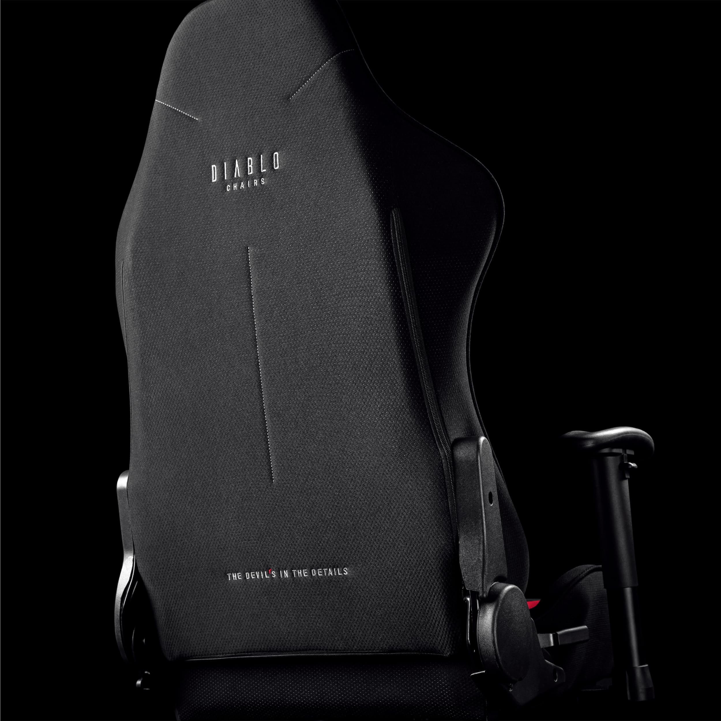 DIABLO Sedia da Gaming X-Starter | Sedia Gaming Ergonomica in Tessuto, Braccioli Regolabili, Meccanismo di Inclinazione | Sedia per PC, Gaming Chair, Poltrona da Ufficio | Nero