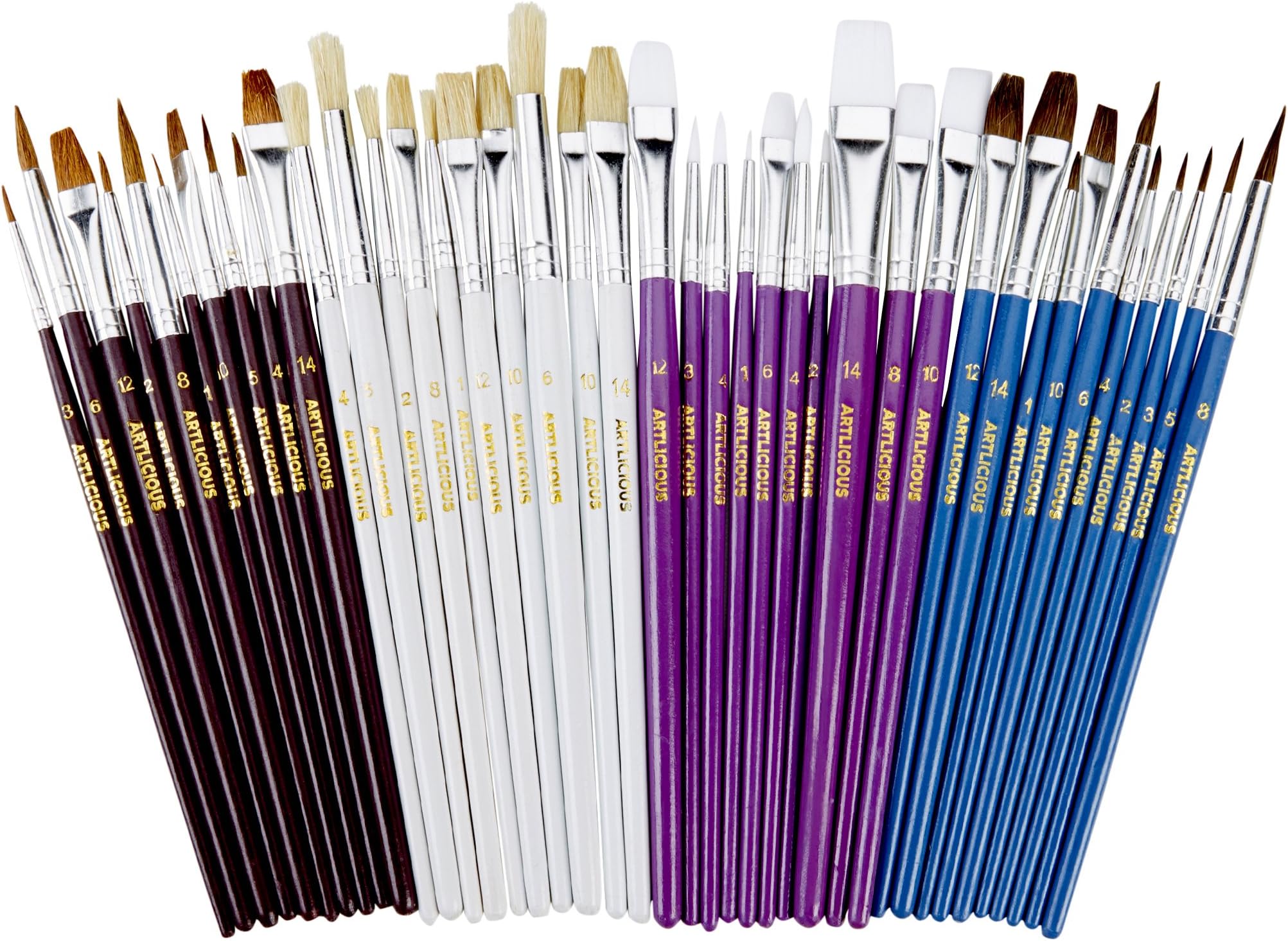 40 Pack Paint Brushes for Acrylic Painting Small Paint Brush Set Watercolor Brushes Oil Paint Brushes Detail Paintbrushes Face Paint Brushes Pinceles para Acrilico Paint Supplies