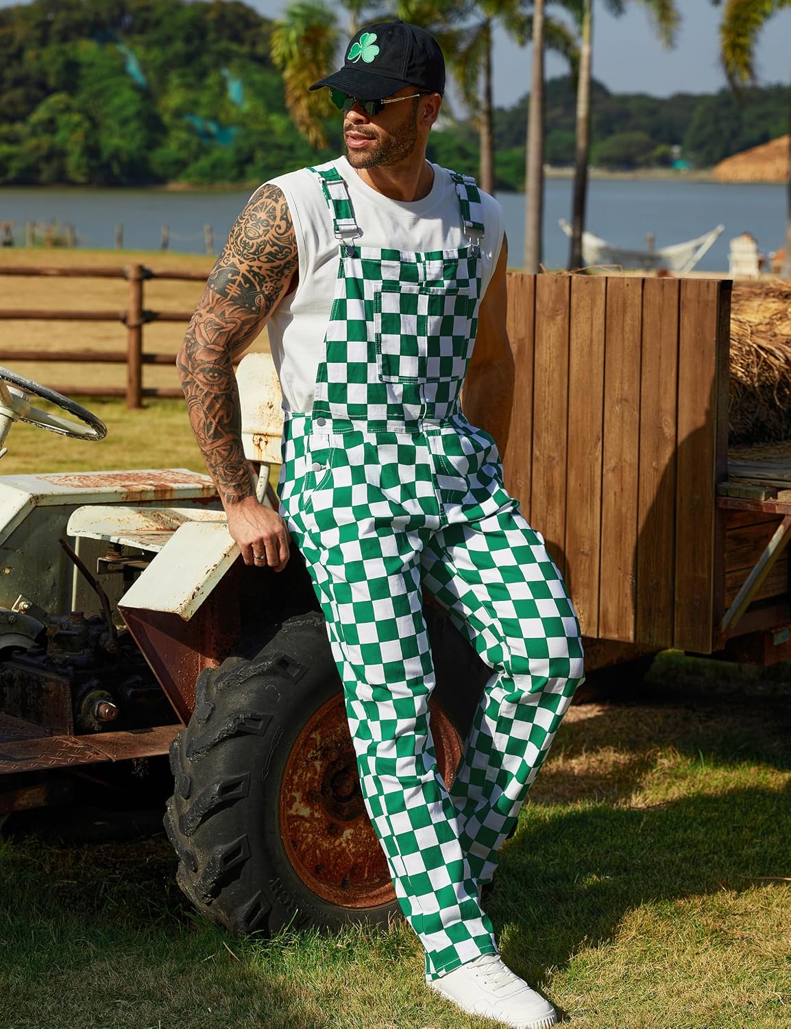 4 Pcs Festival Outfits Overalls for Men Holiday Gifts image 5