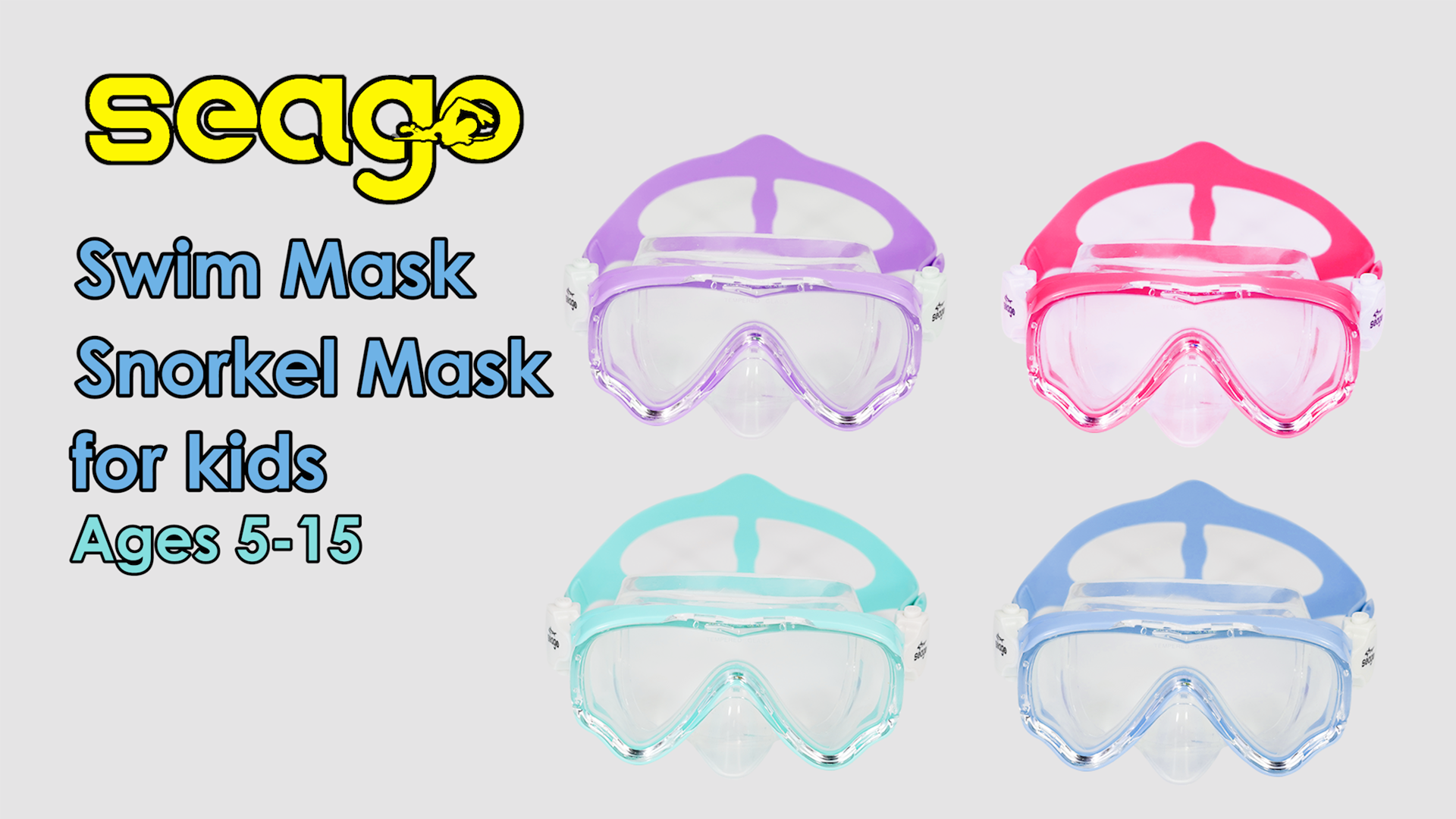 Seago Kids Swim Goggles con Cubierta para la Nariz Antiempañante para Niños 5-15 años miniatura 7