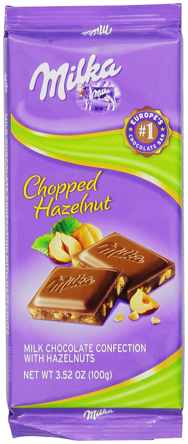 Milka Milk Chocolate with Chopped Hazelnuts, 3.52-Ounce Bars (Pack of 10)