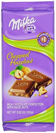 Milka Milk Chocolate with Chopped Hazelnuts, 3.52-Ounce Bars Pack of 10