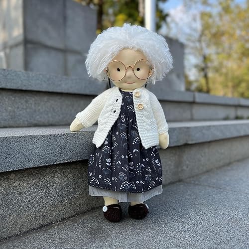 Miniatura 4 de Muñeca Waldorf hecha a mano, Ella de 12 pulgadas, muñeca de trapo suave con bonito peluche de peluche, ideal para bebés y niños pequeños