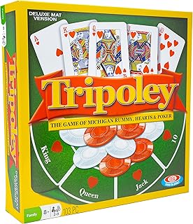 Tripoley Deluxe Board Game, Family Favorite Game, Combination of Michigan Rummy, Hearts and Poker, Perfect for Family Game...