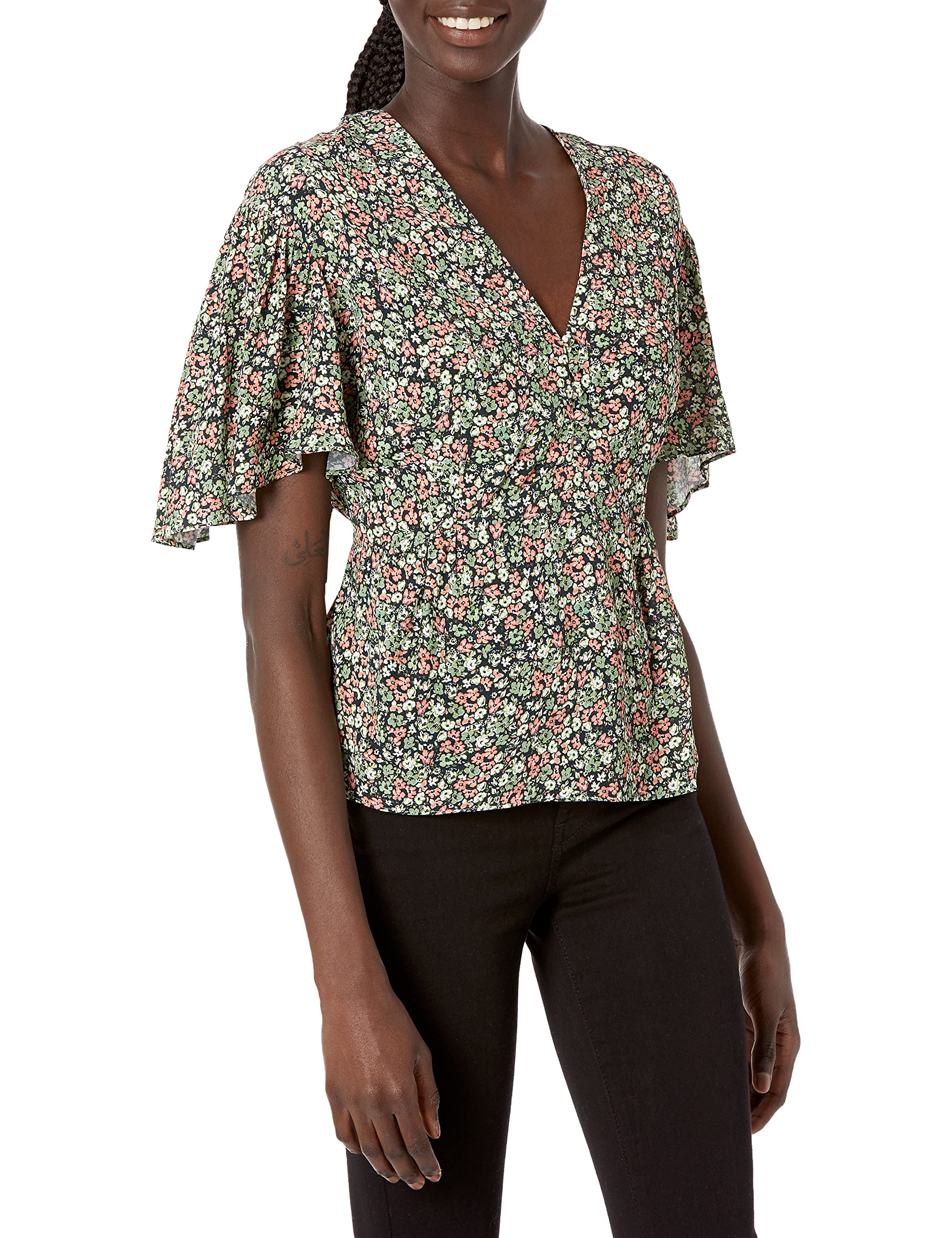 The KooplesWomen's Floral Printed Bell Sleeved Top