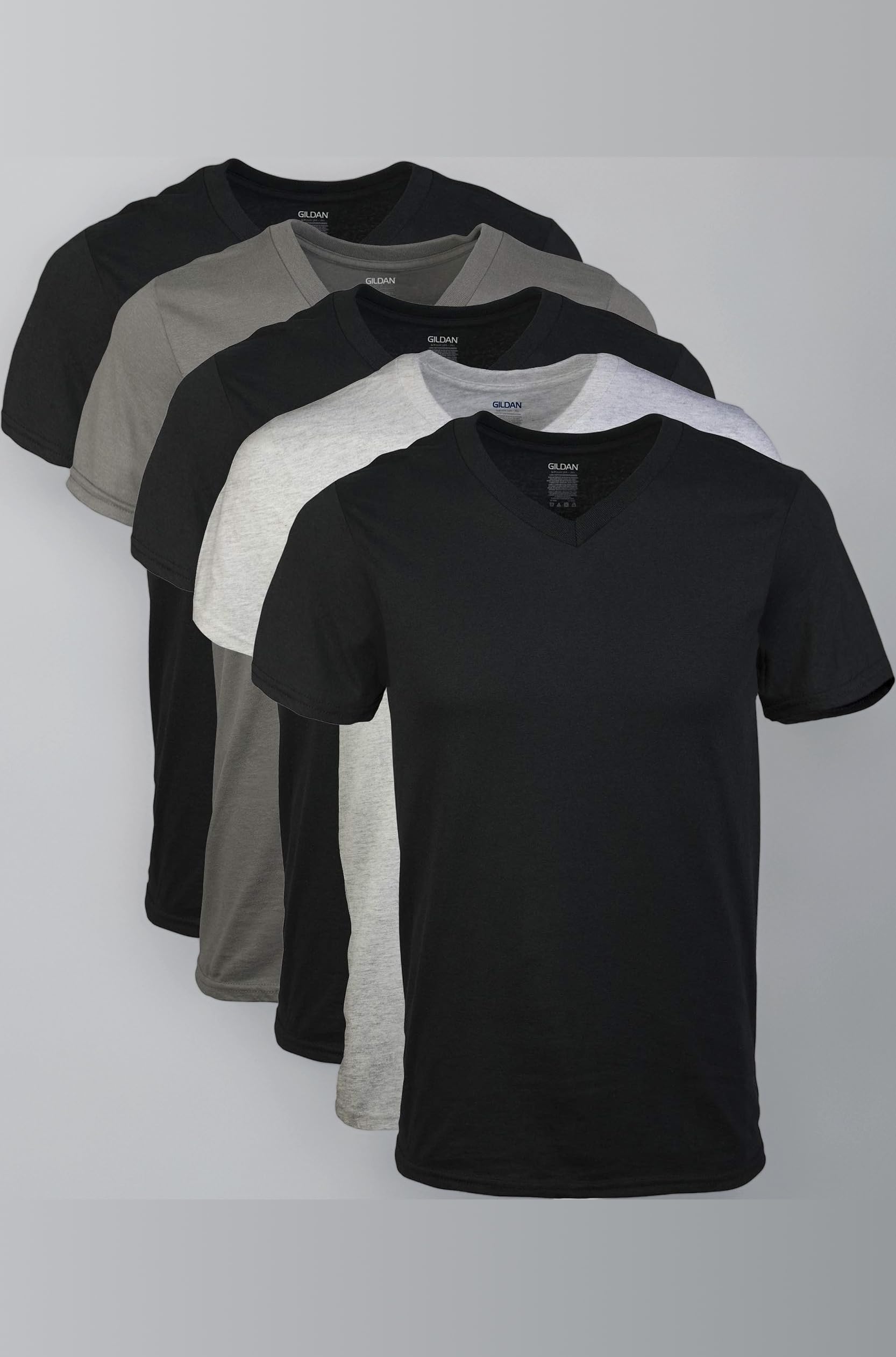 Men's V-Neck T-Shirts 5 Pack