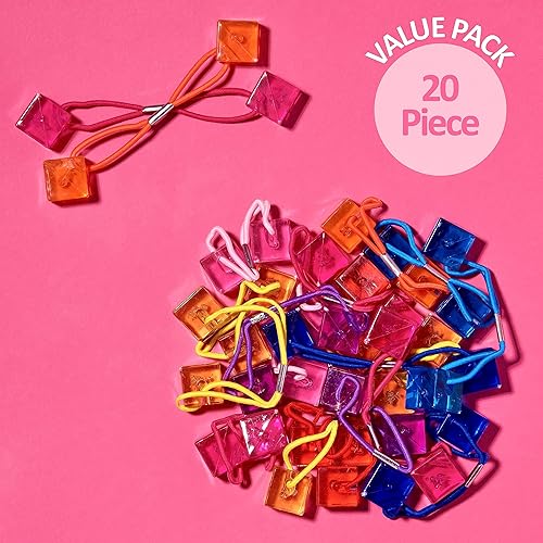Miniatura 6 de 20 piezas de colectores de cola de caballo en cubo surtidos, cubos de cola de caballo con cuentas gemelas, elásticos para el cabello con cuentas