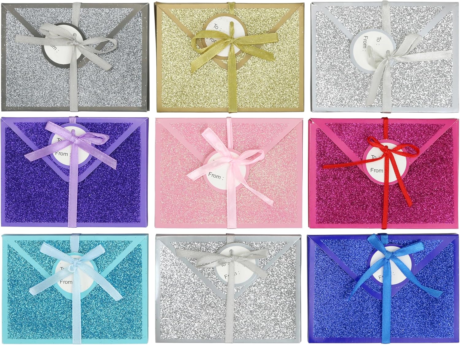Iconikal Christmas Holiday Foil Embossed Kraft Gift Card Holder Boxes, Set of 9 image 5