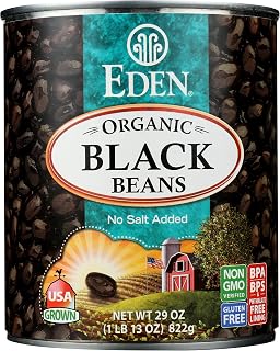 Eden Foods Organic Black Beans 29 oz - No Salt Added, BPA-Free Canned, USA Farm, Nutrient-Rich