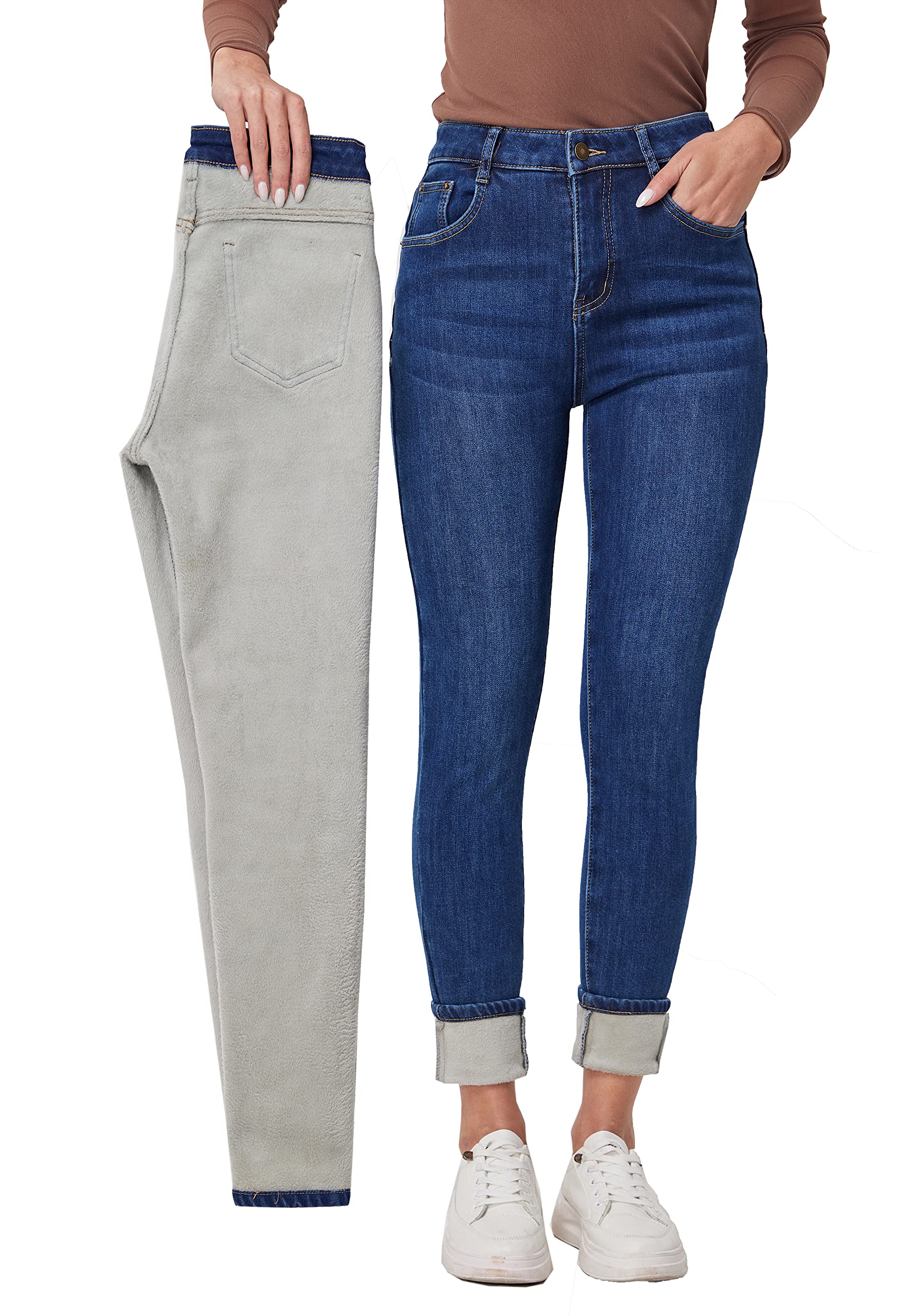 Fakanhui Pantaloni da lavoro da donna a vita alta