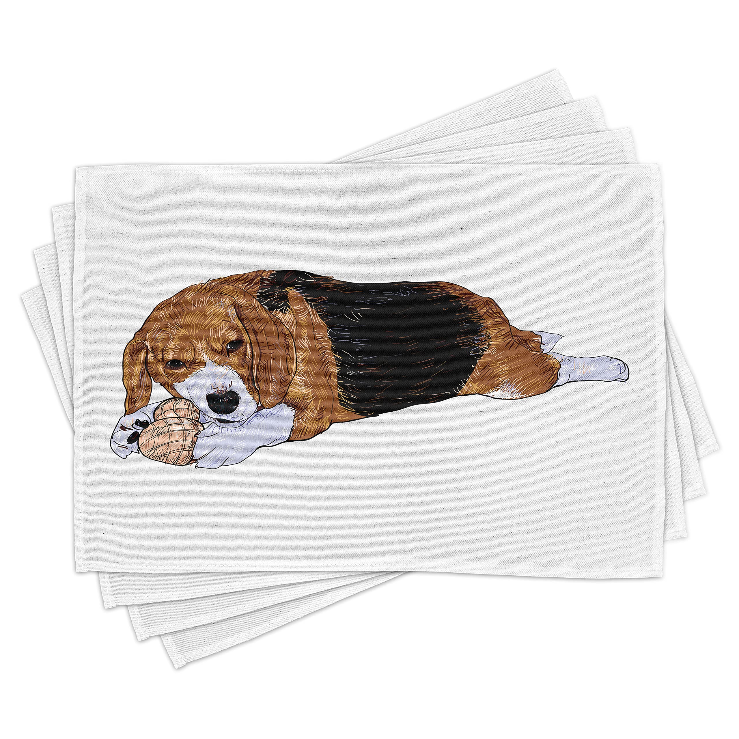 ABAKUHAUS Set Di 4 Tovagliette Americane In Tessuto Con Cane Labrador - Impermeabili E Lavabili In Lavatrice (45x30 Cm)