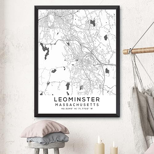 Miniatura 3 de Mapa de Leominster, Massachusetts, Light 2 (12x16)