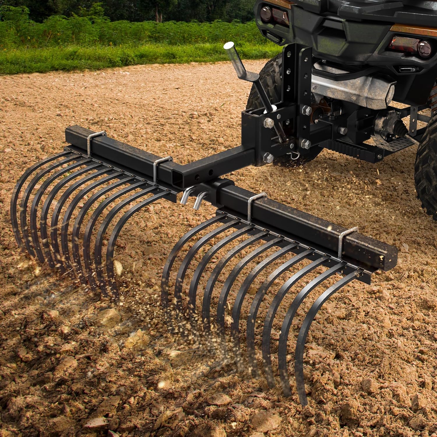 YINTATECH ATV/UTV Landscape Rake Implement Works Better with YINTATECH ATV/UTV Manual Implement Lift