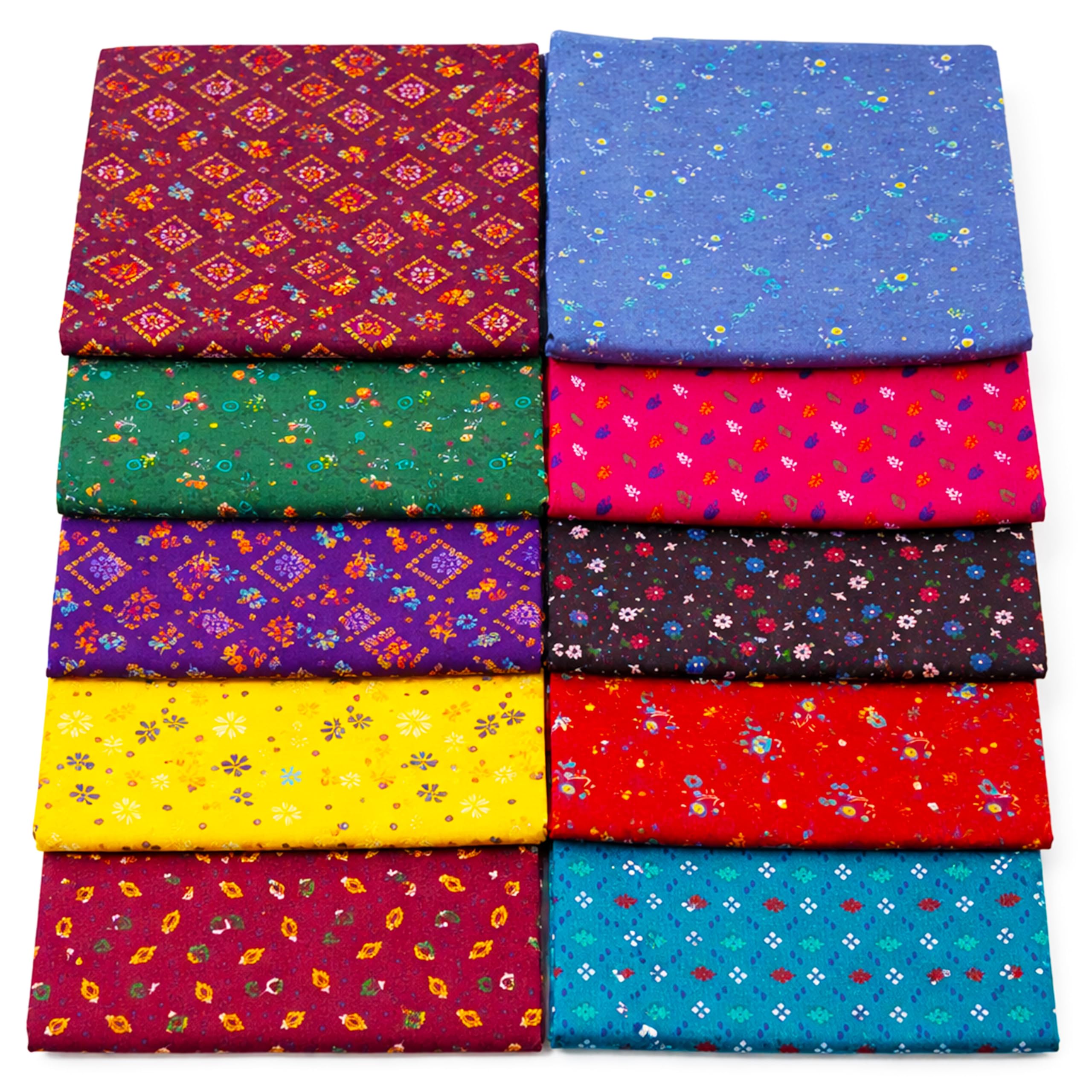 Pack of 10 Unstitched Blouse Material | Printed Cotton Blouse Pieces for Women| Festival & Wedding Gifting | Navratri, Durga Puja, Oti Bharan, Ugadi, Haldi Kumkum | Multicolor-image-13