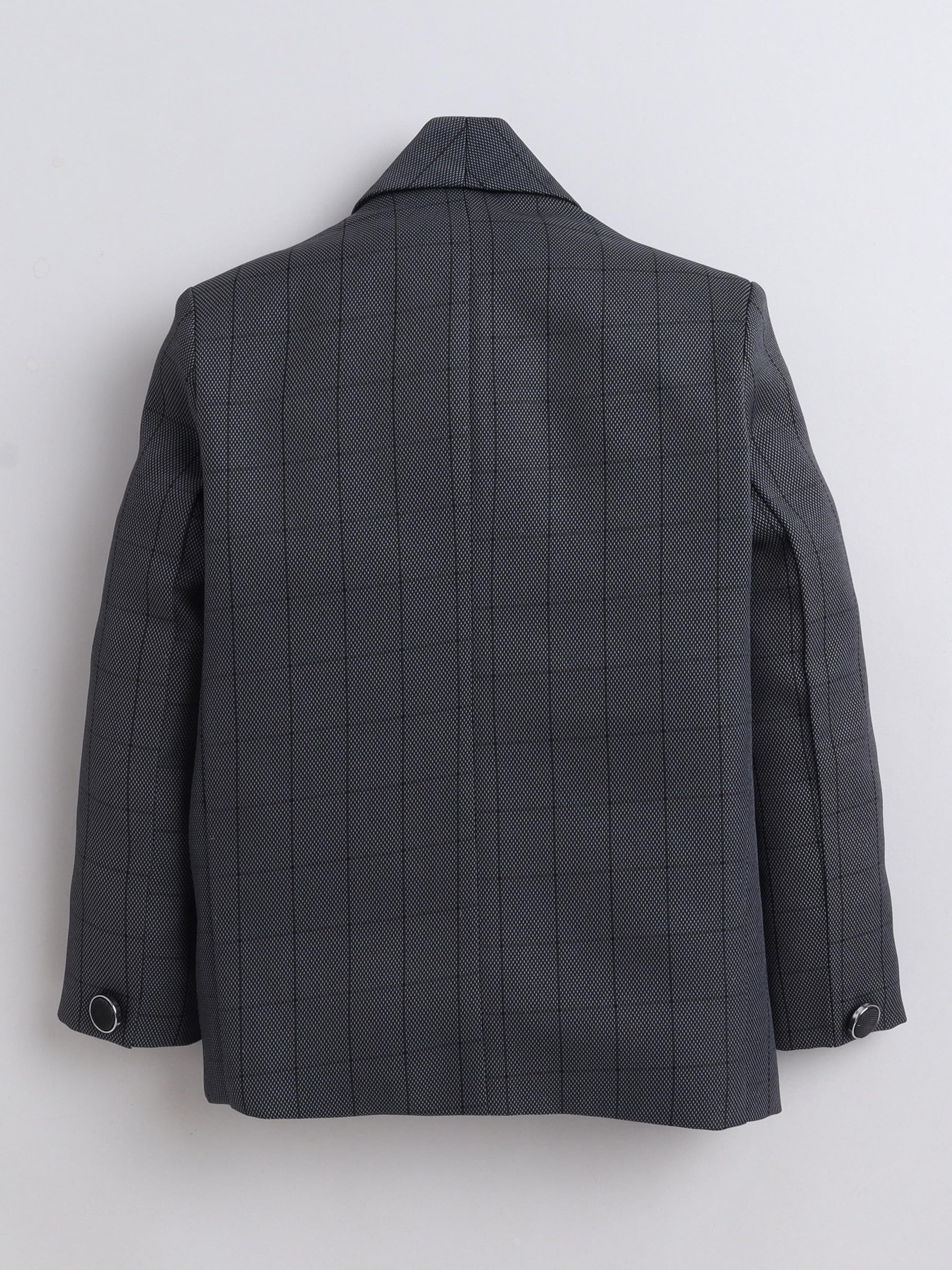 FOURFOLDS New Blazer 2-Button Single Breasted Closure, Buttoned Cuffs & Front Pockets Grey 2